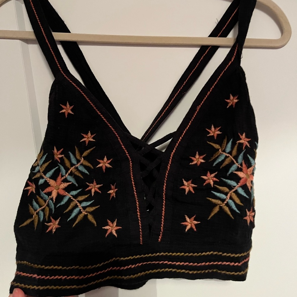 American Eagle Embroidery Crop Top